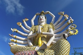 Eighteen-armed Guanyin statue, Buddhist temple Wat Plai Laem, Koh Samui, Thailand, Asia