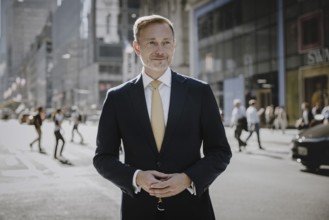 Christian Lindner (FDP), Federal Minister of Finance, photographed during a walk between two