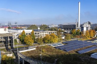 Municipal sewage treatment plant on Salierweg in the north of Bonn, directly on the Rhine, treats