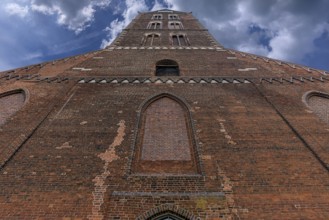 Remaining tower of St Mary's Church, built from 1260-70, St Mary's Churchyard, Wismar,