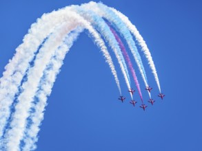 Red Arrows, Royal Air Force Aerobatic Team, Airshow 2024, Teignmouth, Devon, England, United