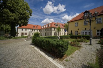 Architectural complex Wallstraße on Bachplatz, standardised 18th century building style, Köthen,