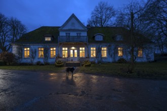 Old manor house in the evening, Othenstorf. Mecklenburg-Western Pomerania, Germany, Europe