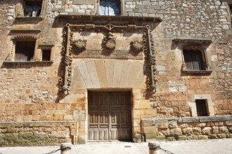 Facade of the Villa de Ayllon or noble palace in the historic centre of Ayllon, province of