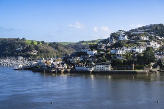 View of Kingswear from Dartmouth over River Dart, Devon, England, United Kingdom, Europe