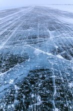 Ice Road, Ice Road, ice, snow, cold, near Tuktoyaktuk, Northwest Territories, Canada, North America