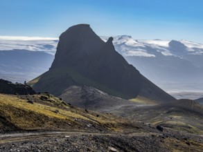 Einhyrningar (unicorn) mountain, road F261 Öldufellsleid, glacier Myrdaljökull, Iceland, Europe