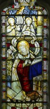 Stained glass window of Annunciation by Charles Eamer Kempe, church of Saint Botolph, Burgh,