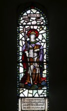 Stained glass window of Saint Helen by Stuart G Davis 1922, church of Saint Mary the Virgin,