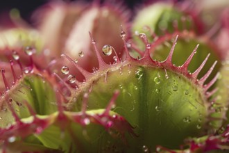 Close up of Venus Flytrap carnivorous plant. KI generiert, generiert, AI generated