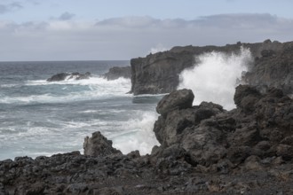 Surf, Los Hervideros, Lanzarote, Canary Islands, Spain, Europe