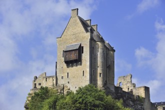 Ruins of the Larochette Castle towering above the town, Luxembourg, Europe