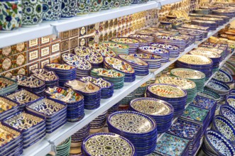 Souvenirs in Jerusalem Old City Arab quarter near Church of Holy Sepulchre, and Dome of the Rock