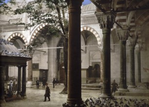 Mosque of Sultan Bajazid, Istanbul, Turkey, View from 1885, Historical, digitally restored