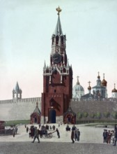 Saviour's Tower, watchtower of the Kremlin, Moscow, Russia, around 1890, Historical, digitally