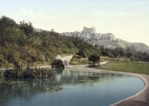 Dover Castle is a castle near Dover, England, around 1890, Historical, digitally restored