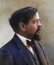 (Achille) Claude Debussy (1862-1919), French composer. After a photograph by Nadar, pseudonym of