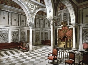 Bardo, Suburb of Tunis, Museum, Court Chamber, Tunis, Tunisia, c. 1895, Historical, digitally