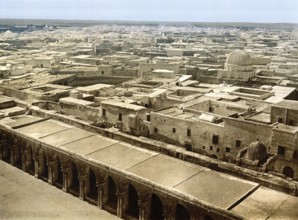 View from the minaret of the great mosque, Kairwan, Kairouan, Tunisia, c. 1895, Historical,