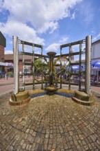 Fountain sculpture at the Merschtor in Haltern am See, Ruhr area, Recklinghausen district, North