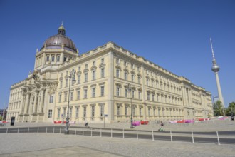 West façade corner south façade, Humboldt Forum, Schlossplatz, Mitte, Berlin, Germany, Europe