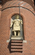 Statue of blacksmith, steelworker, Borsigtor, Tegel, Reinickendorf, Berlin, Germany, Europe