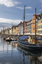 Nyhavn, in the Frederiksstaden district, harbour district with houses over 300 years old, moored