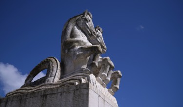 Statue of the Horses, horse sculpture, Imperial Square, Jardim da Praça do Império, Belém, Lisbon,