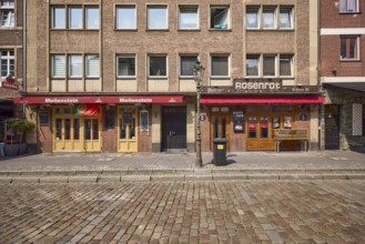 Gastro pub Meilenstein and night bar Rosenrot in the old town of Düsseldorf, state capital,