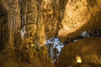 Stalactite cave, Grotta di Nettuno, Neptune cave, Capo Caccia, near Alghero, Sardinia, Italy,