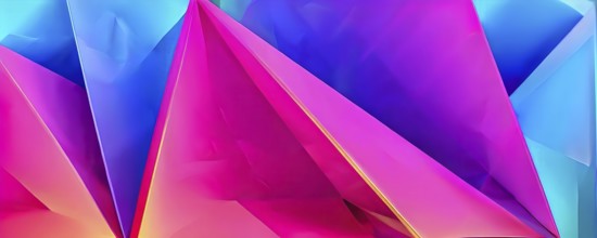 Modern abstract cover template with vibrant perspective 3d geometric prism shapes, AI generated