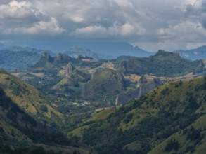 Landscape with mountains and rocks, Tana Toraja, Sulawesi, Indonesia, Asia