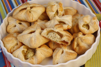 Southern German cuisine, trout cream in puff pastry, starter, fish dish, baked, from the oven,