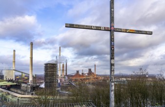 The Thyssenkrupp Steel steelworks in Duisburg-Marxloh, on the Rhine, coking plant unloading tower,