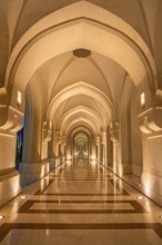 Illuminated arcades at the Sultan's Palace, Muscat, Arabian Peninsula, Sultanate of Oman