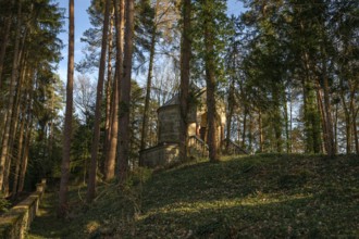 Mausoleum of the Tucher family in the forest, Simmelsdorf, Middle Franconia, Bavaria, Germany,