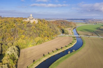 Castle Marienburg south from Hannover, on Mt Marienberg above river Leine, autumnal foliage,