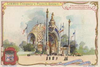 Picture series World Exhibition 1900, Paris, France, main entrance at Concordienplatz, Liebig