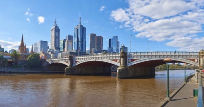 Landscape of Melbourne City Centre at the yarra river at spring, Australia, Oceania