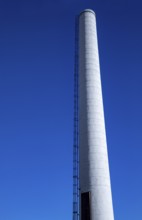 Denver, Colorado - A smokestack at Xcel Energy's idled Zuni power plant. The 123-year-old plant