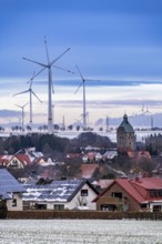 The town of Lichtenau, self-proclaimed energy town, wind farm, over 190 wind turbines and over 1200