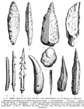 Archaeological finds from the historic Périgord, settlement since the Stone Age, weapons such as