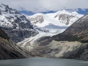 Calluqueo glacier tongue and glacial lake, near Cochrane, Patagonia, Chile, South America