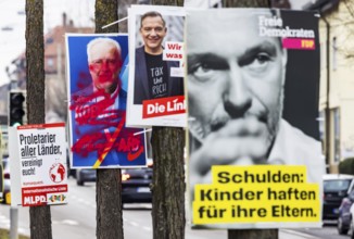 Election posters for the Bundestag election 2025, BTW25. Election advertising of various parties on