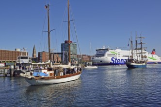 Europe, Germany, Schleswig-Holstein, Kiel, state capital, Baltic Sea, harbour, Hörn, windjammer