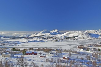 Borg on the Lofoten Islands in winter, Borg, Norway, Scandinavia, Europe