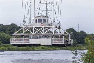 Floating ferry, Kiel Canal, Rendsburg, Schleswig-Holstein, Germany, Europe