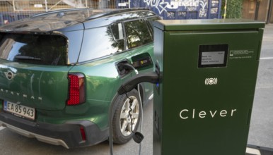 Clever charging station for electric cars, Frederiksberg, Copenhagen, Denmark, Europe