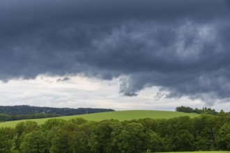 Heavy rain showers and thunderstorms over Possendorf in the Eastern Ore Mountains, Possendorf,