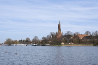 Monastery church, Malchow Monastery, Malcower See, Malchow, island town, Mecklenburg Lake District,